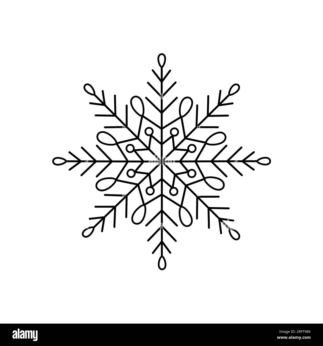 Snowflake Christmas simple doodle linear hand drawn vector illustration, winter  holidays New Year elements for seasons greetings cards, invitations, b  Stock Vector Image \u0026 Art - Alamy, image size:1299x1390