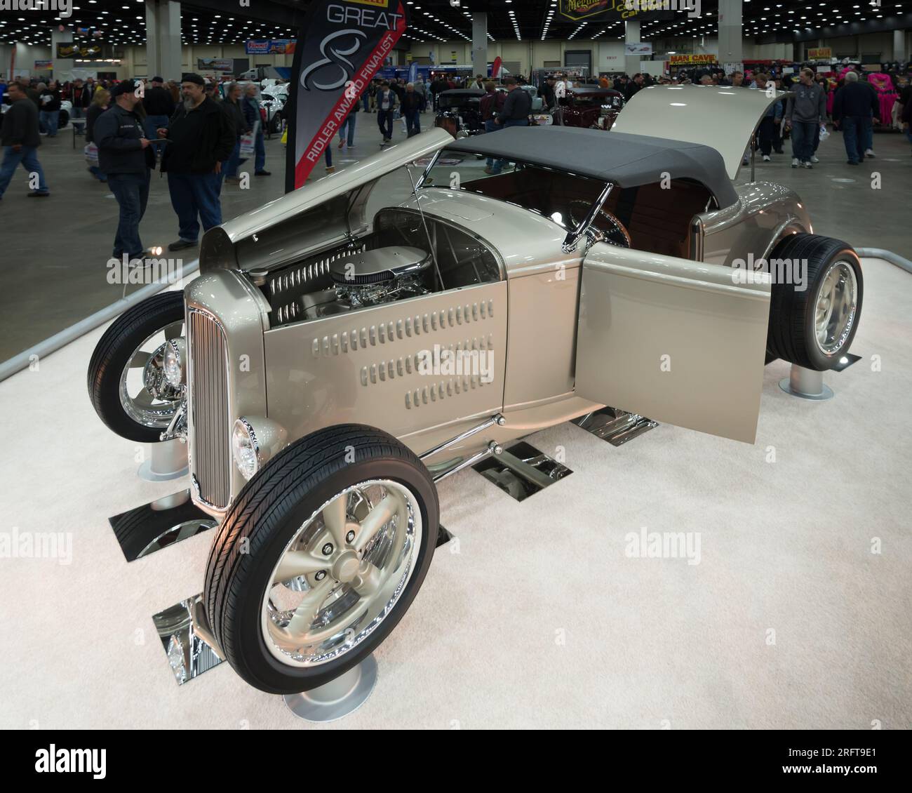 DETROIT, MI/USA - MARCH 6, 2015: 'Deuce Flyer', a 1932 Ford Roadster interpretation, 'Great 8' Ridler trophy finalist, Detroit AutoRama car show. Stock Photo