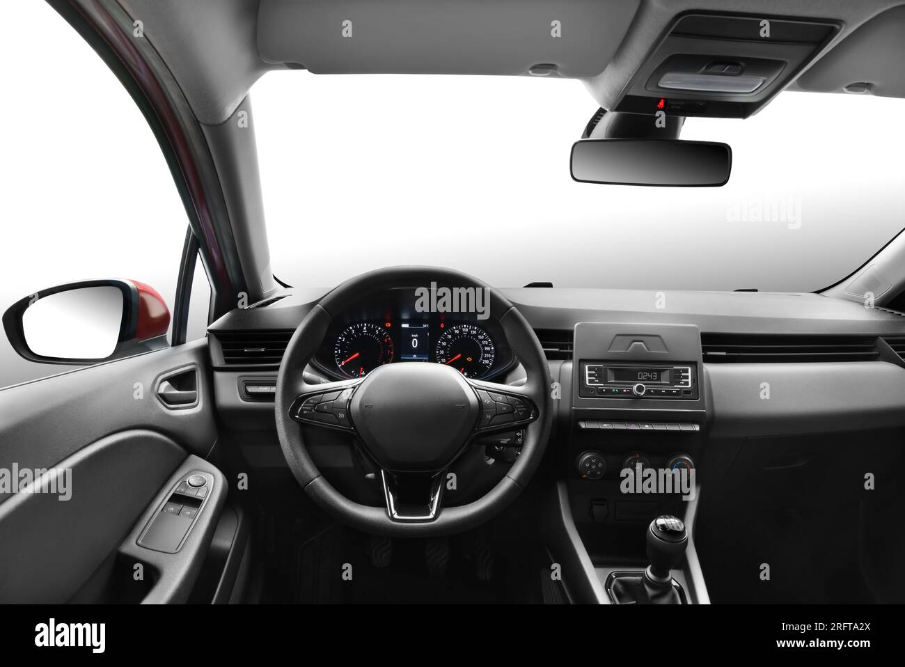 Photo from the perspective of a driver in a modern passenger car