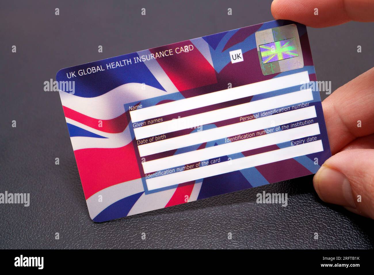 UK Global Health Insurance Card GHIC. The Insurance card which let you get state healthcare in Europe at a reduced cost or for free. Stafford, United Stock Photo