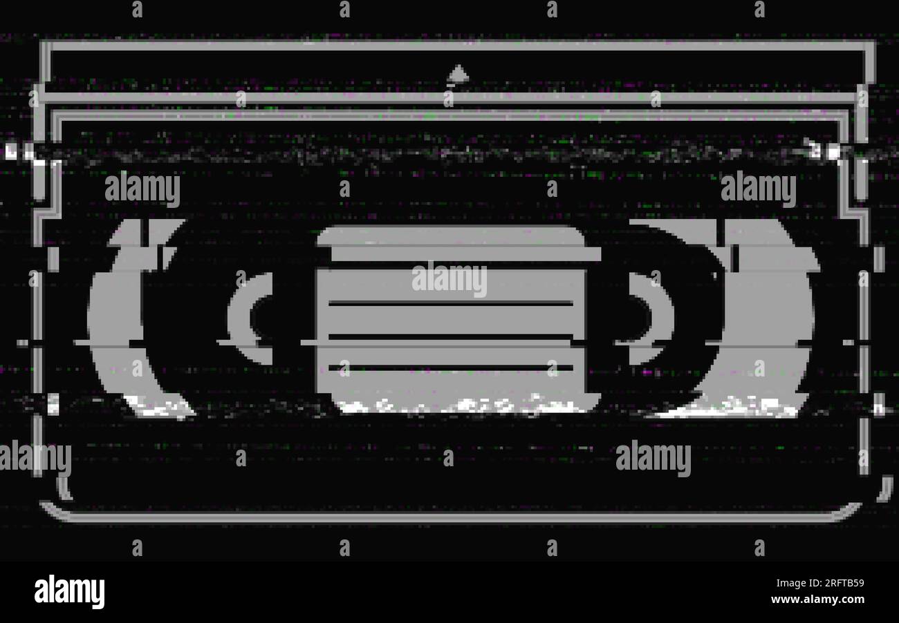 VHS glitch background. Videocassette concept with analog distortion