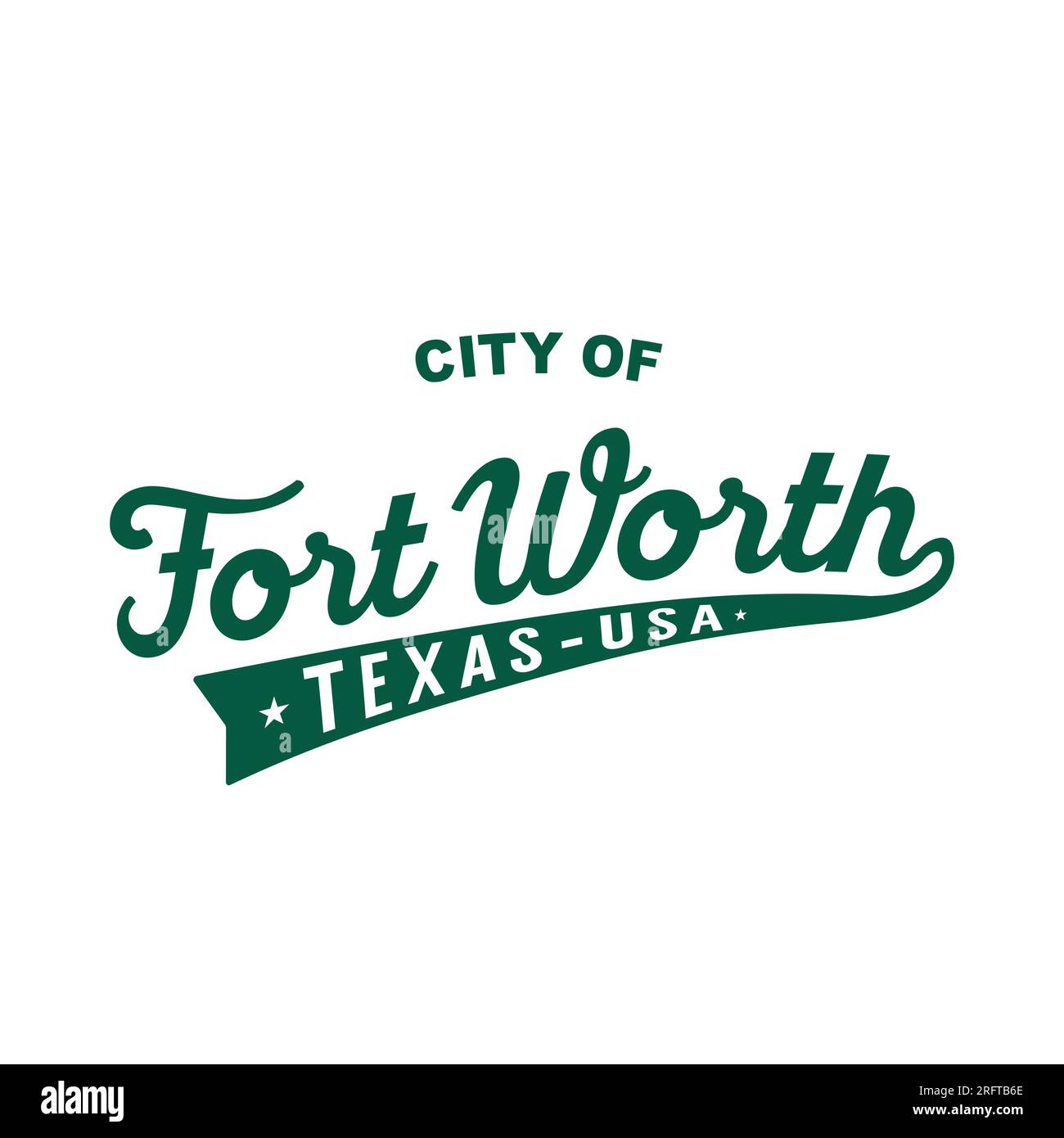 City of Fort Worth lettering design. Fort Worth typography design