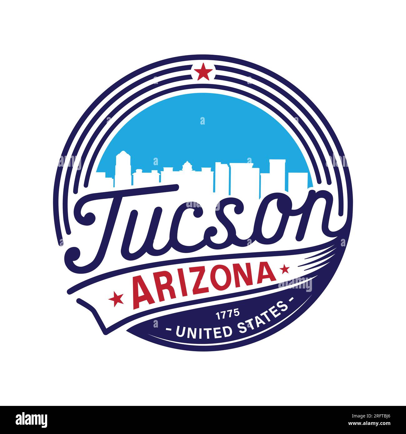 City of Tucson. Tucson Arizona logotype. Vector and illustration. Stock Vector