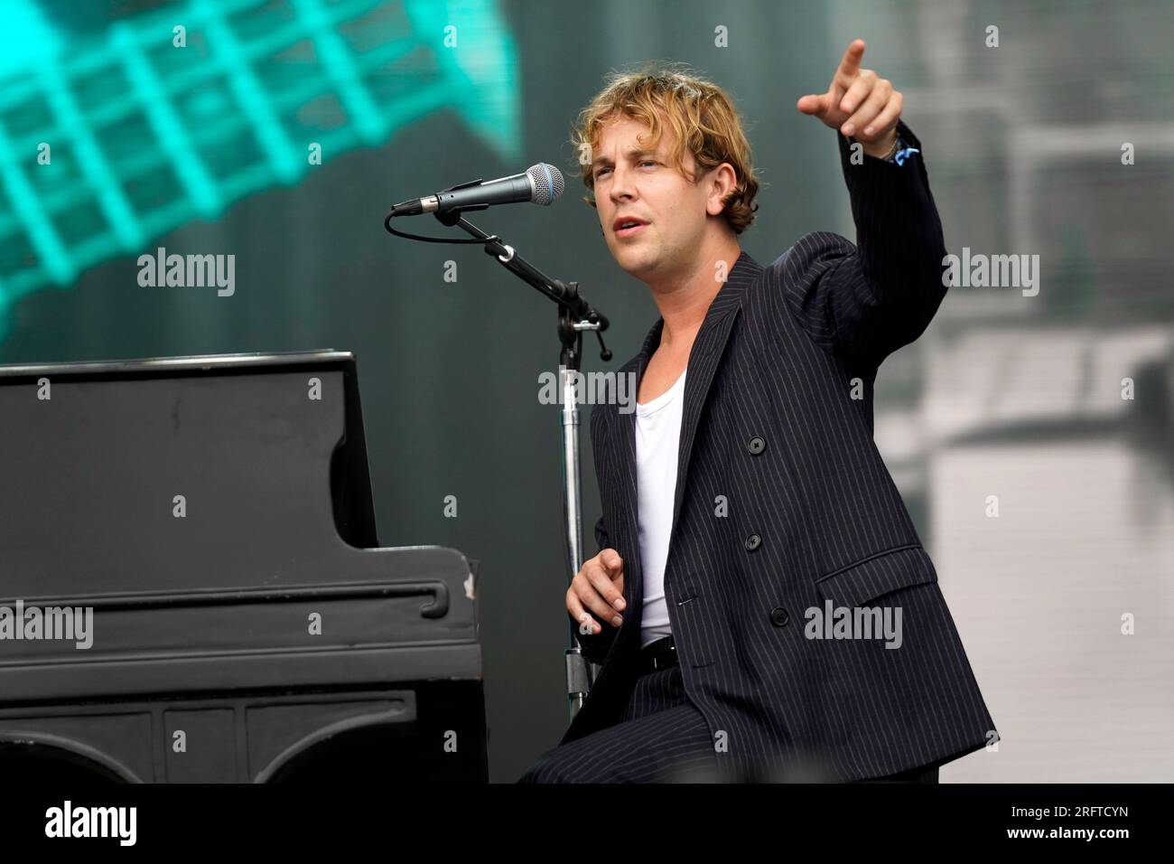 Tom Odell performs on day three of the Lollapalooza Music Festival on