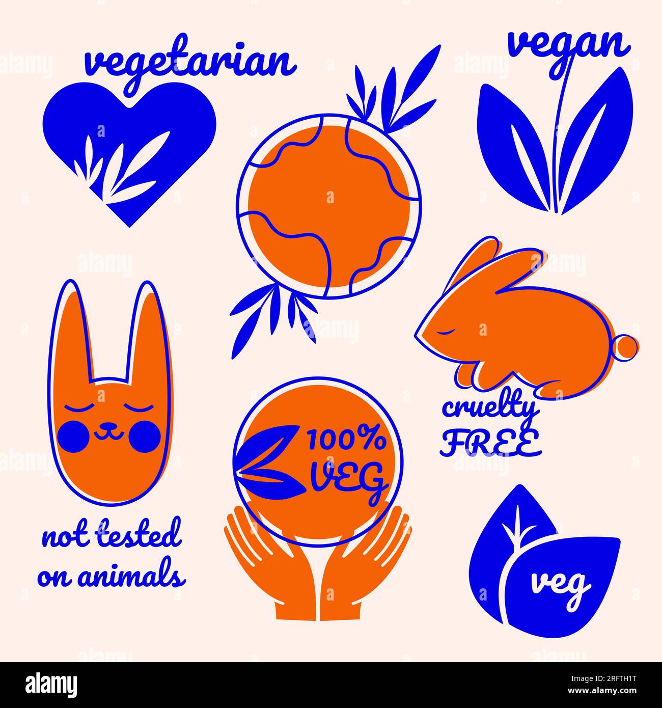 Set of vegan icons. Bio, ecology, organic logos Stock Vector Image ...