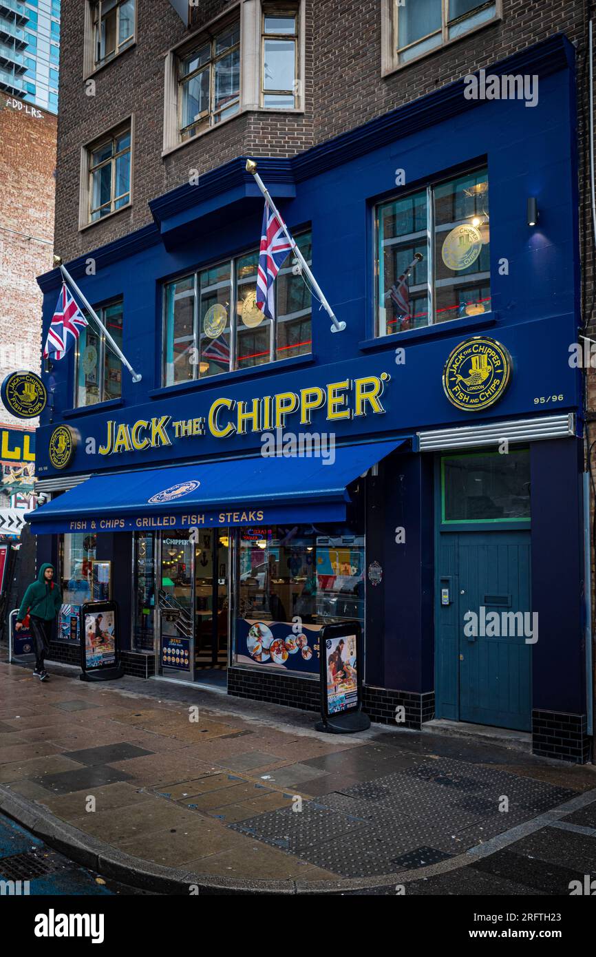 London Fish and Chip Shop - Jack the Chipper in Whitechapel East London Stock Photo