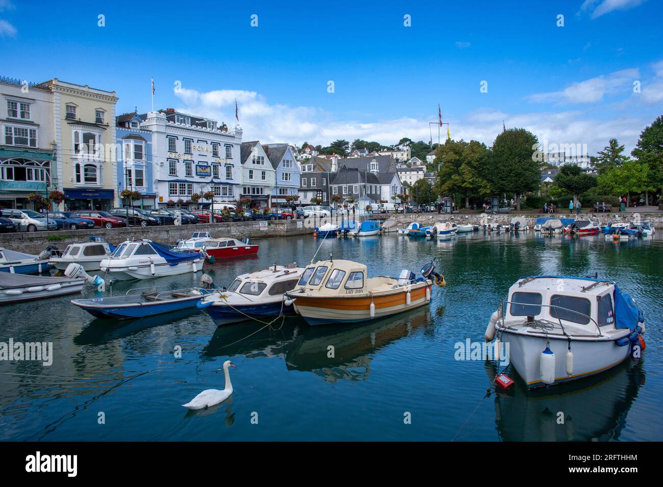 Boat marina at the harbor of Dartmouth, Devon, England - Stock Photo