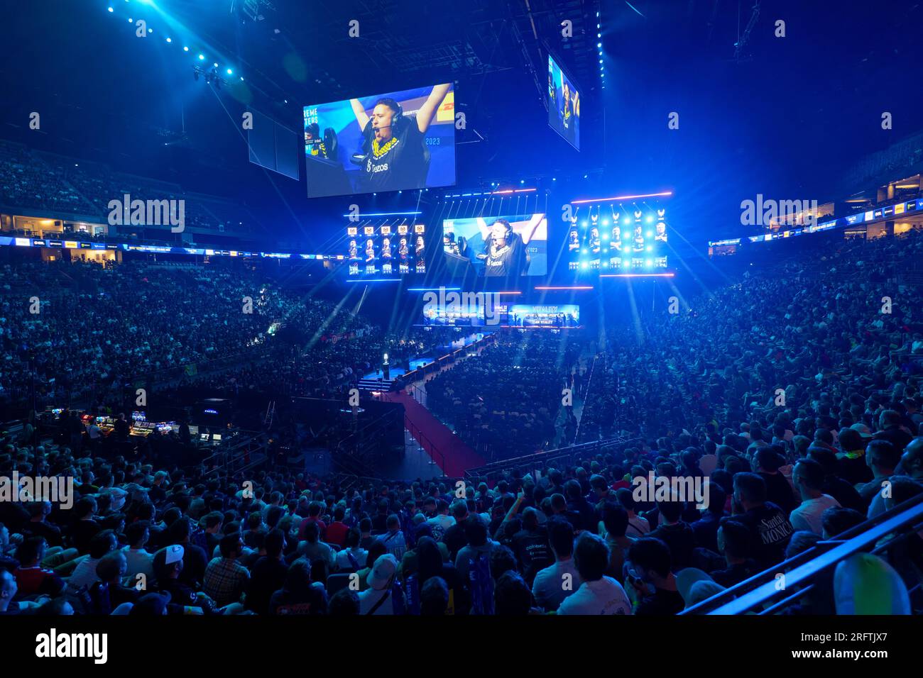 Cologne, Germany. 05th Aug, 2023. Spectators follow the Intel Extreme Masters (IEM Cologne) in the Counter-Strike: Global Offensive (CS:GO) discipline in the Lanxess Arena. Credit: Henning Kaiser/dpa/Alamy Live News Stock Photo