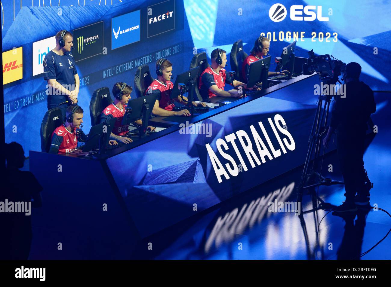 Cologne, Germany. 05th Aug, 2023. Team Astralis acts on stage at the Intel Extreme Masters (IEM Cologne) in the discipline Counter-Strike: Global Offensive (CS:GO). Credit: Henning Kaiser/dpa/Alamy Live News Stock Photo