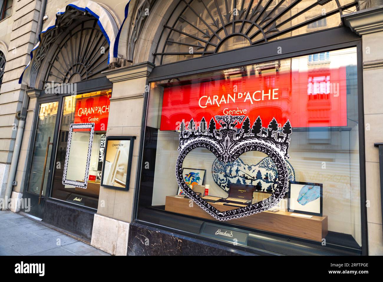 Geneva, Switzerland - 24 March 2022: Caran d'Ache is a Swiss manufacturing company of art materials and writing instruments, established in 1915 in Ge Stock Photo