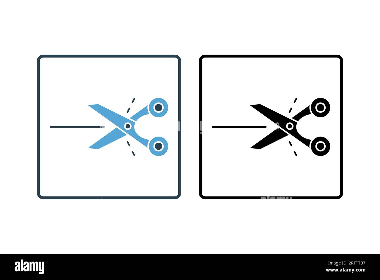 scissors icon. Icon related to stationery. solid icon style. Simple vector design editable Stock Vector