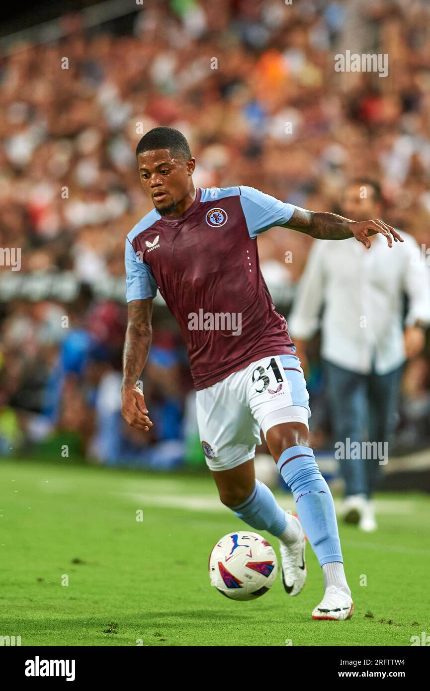 Leon Bailey of Aston Villa Football Club in action during the La Liga EA  Sport Regular PRE Season on august 5, 2023 at Mestalla Stadium (Valencia,La  L Stock Photo - Alamy