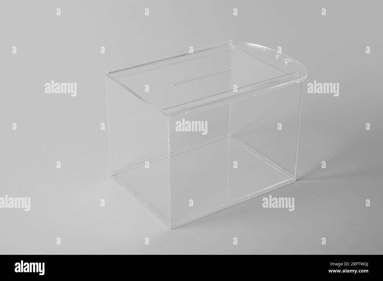 One ballot box on light grey background. Election time Stock Photo - Alamy