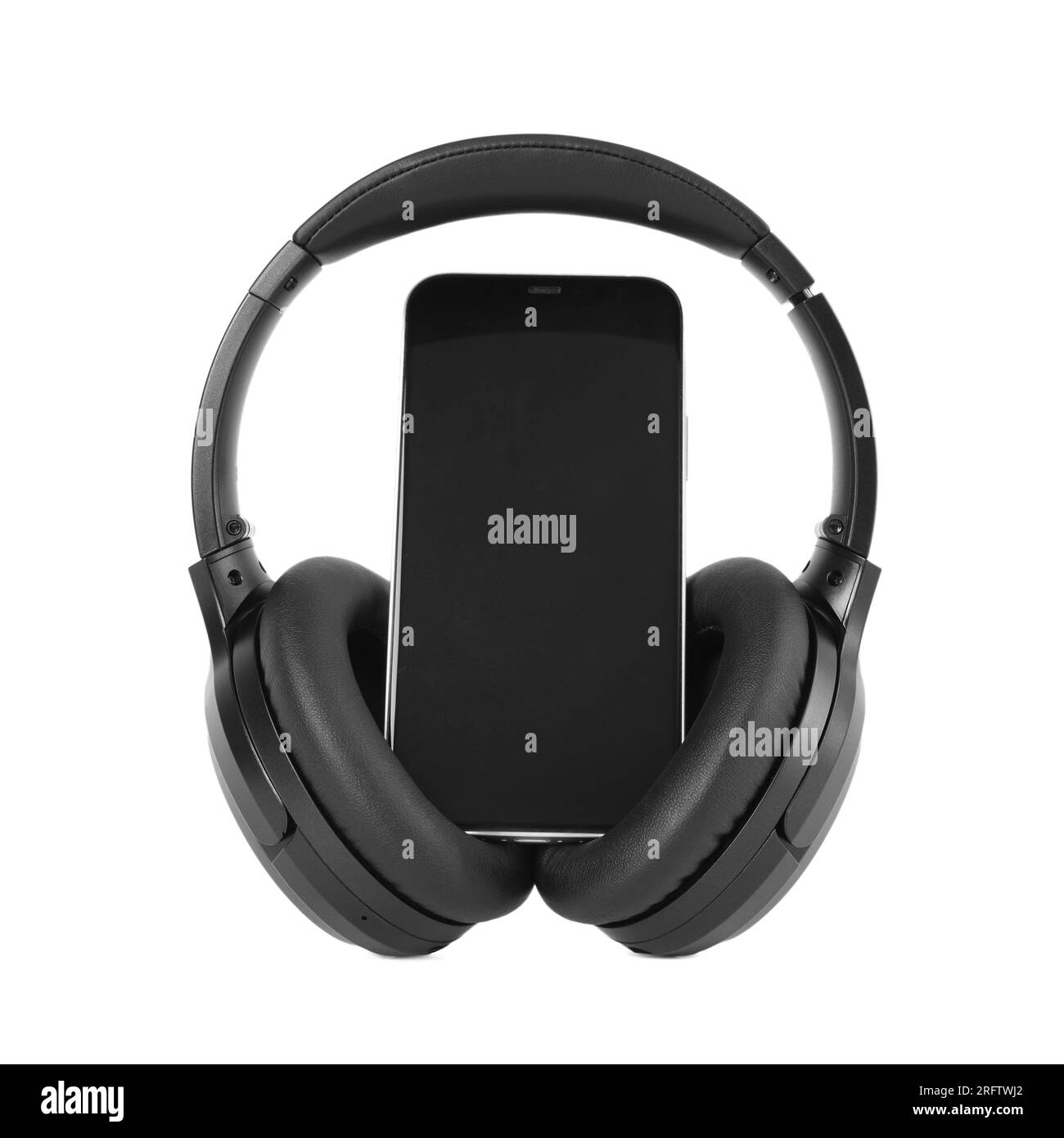 Phone empty screen headphones Black and White Stock Photos & Images - Alamy