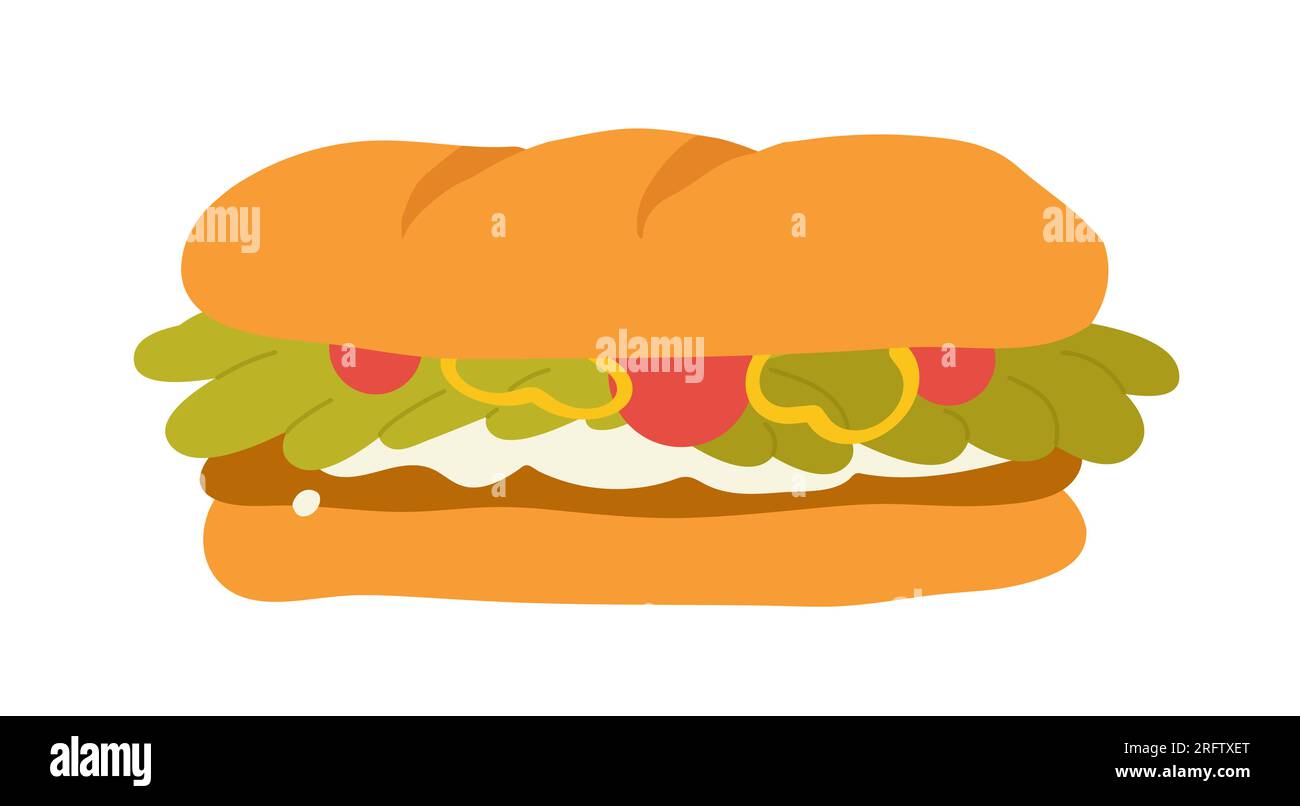 Breakfast sandwich meal. Healthy lunch menu, vegetarian food vector