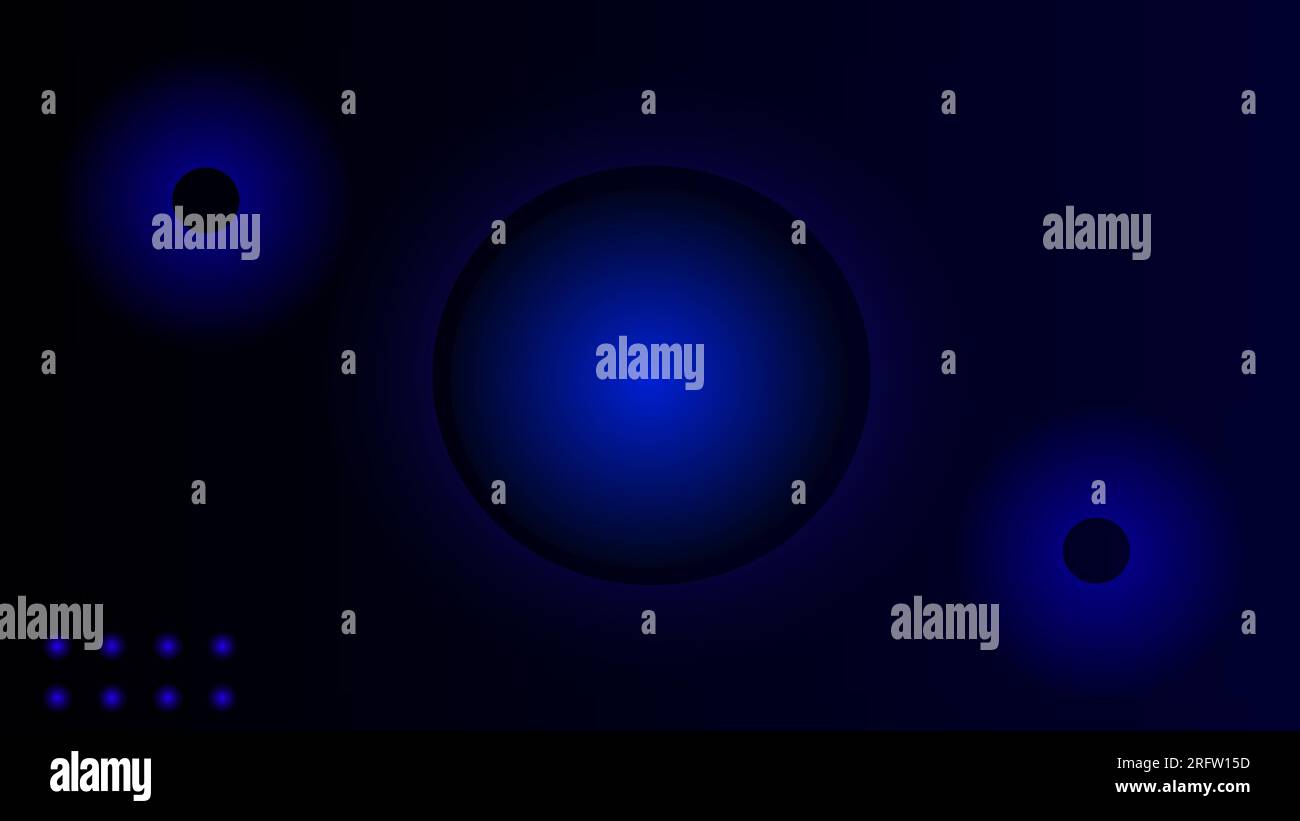 Dark night blue gradient background with glowing spheres Stock Vector ...