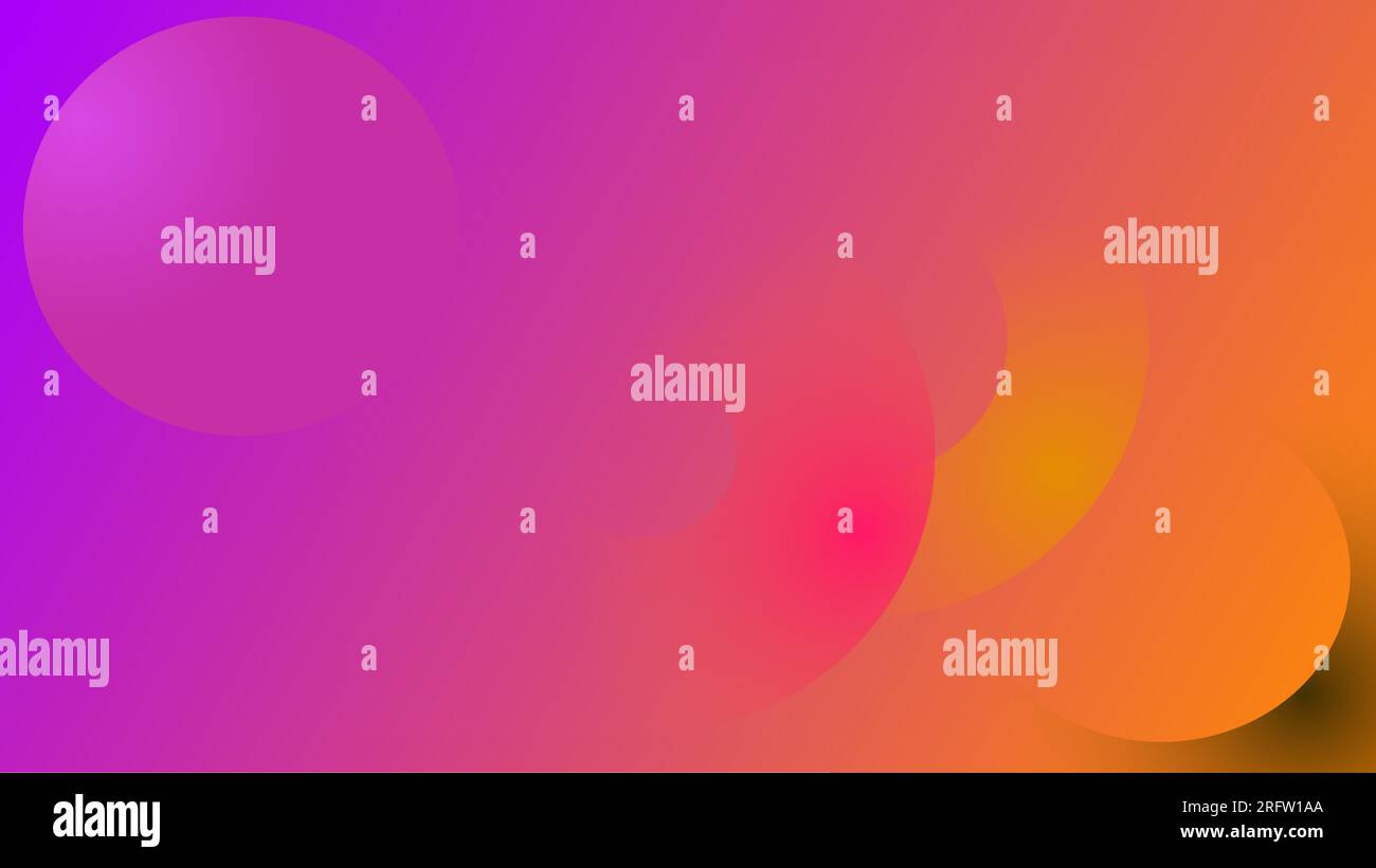 Sunset twilight gradient background with artistic geometric circles fading Stock Vector