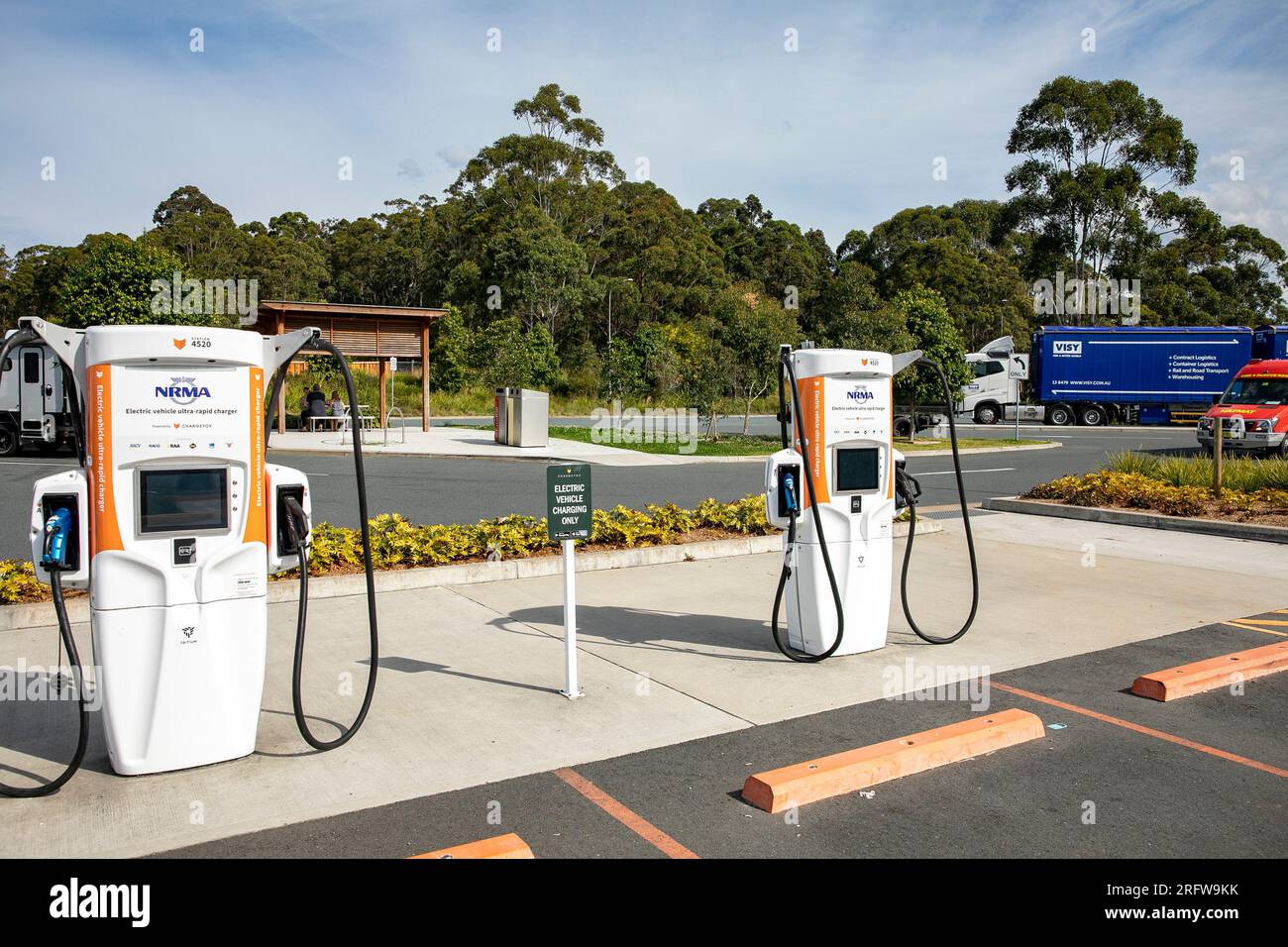 Australia EV electric vehicle public ultra fast car chargers offered by NRMA at Port Macquarie