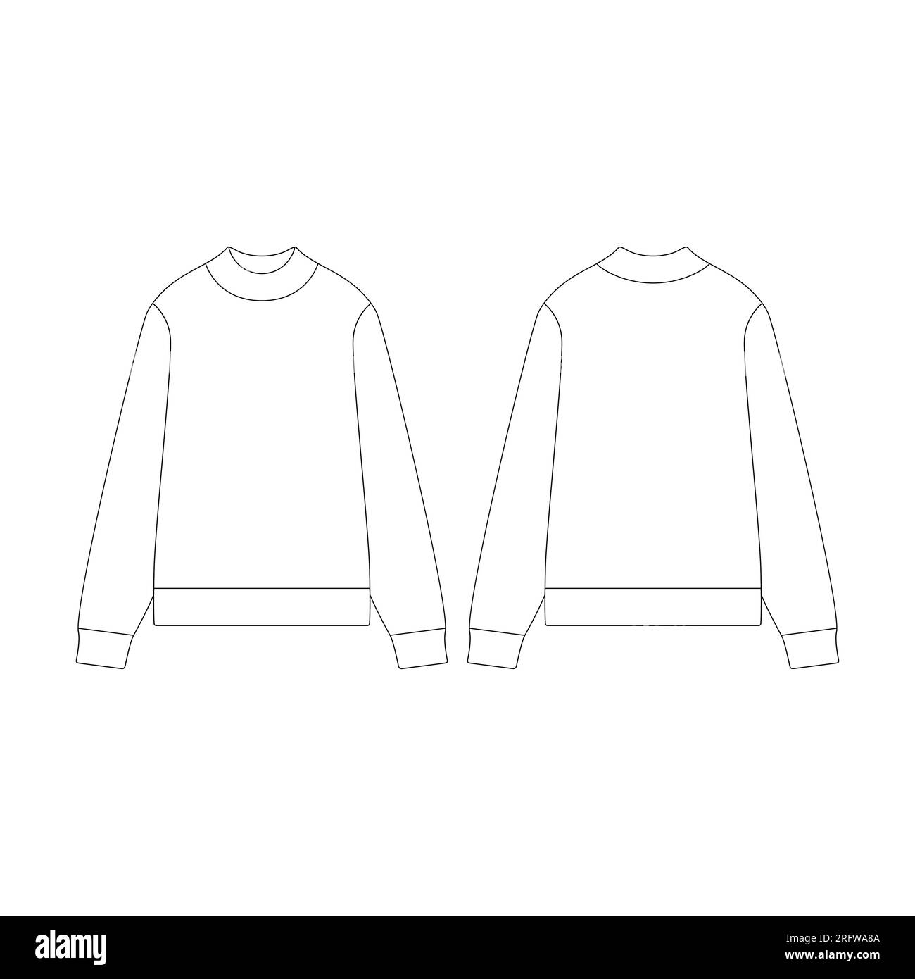Template women jumper vector illustration flat design outline clothing collection outerwear Stock Vector