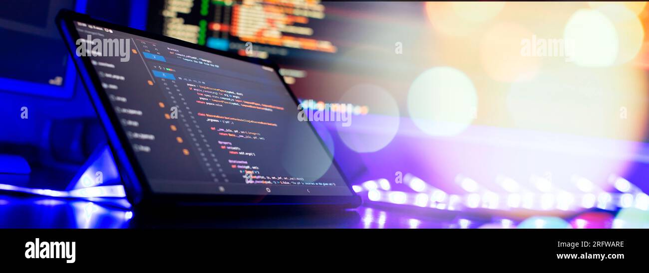 Software Programming Work Time. Program development concept. IT ...