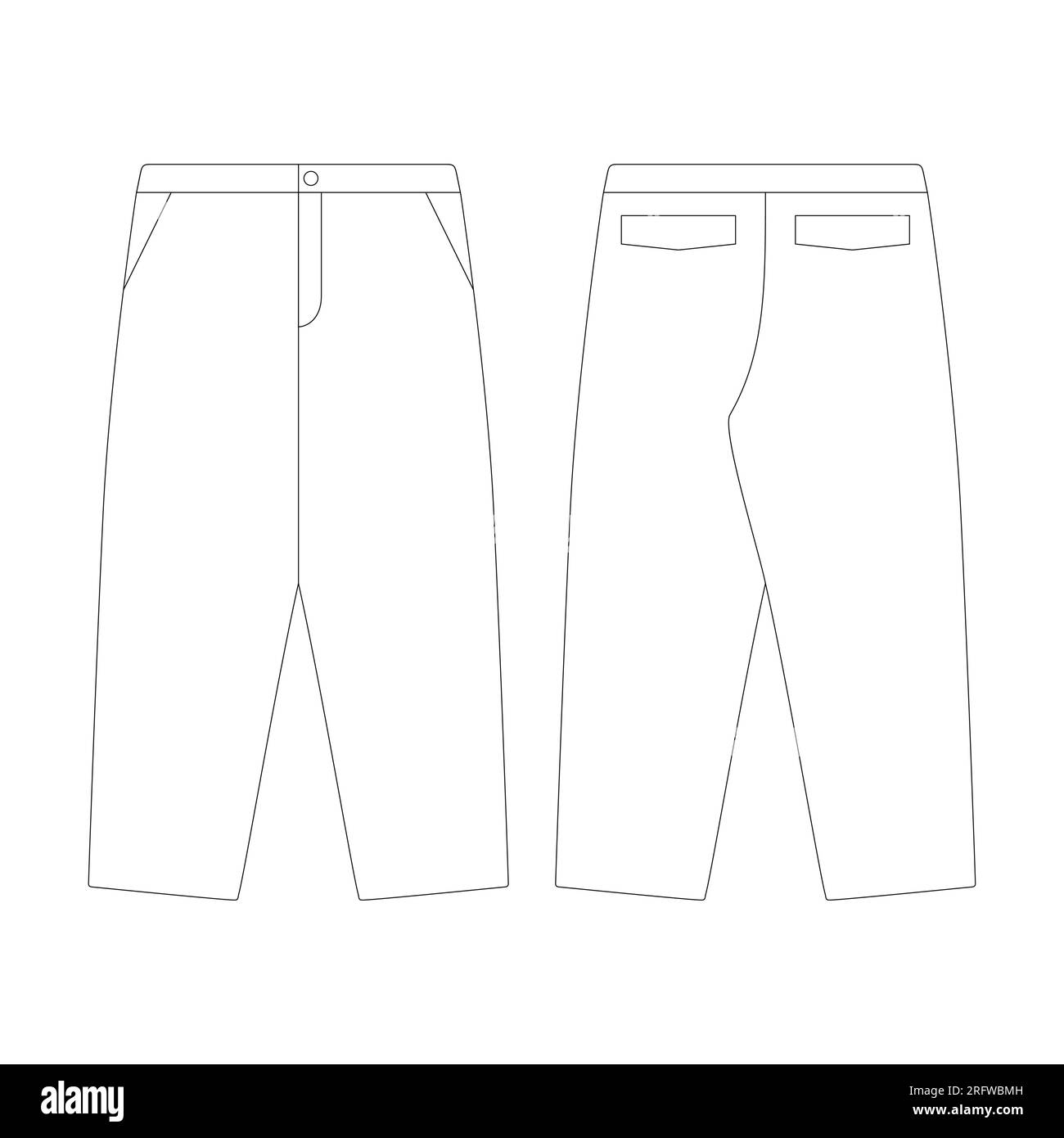 template baggy pants vector illustration flat design outline clothing collection Stock Vector