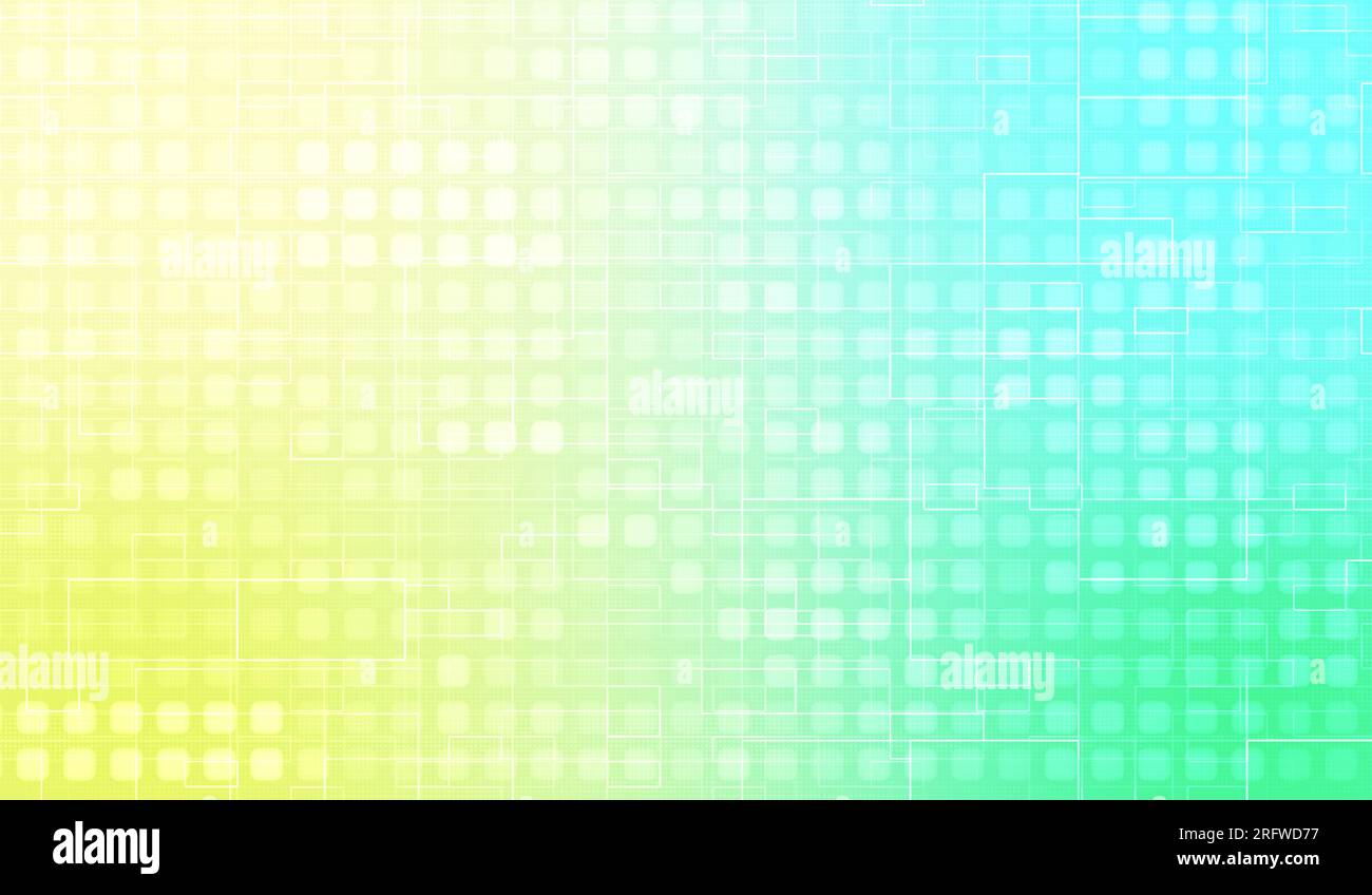 3D abstract digital technology green light particles wave on green ...