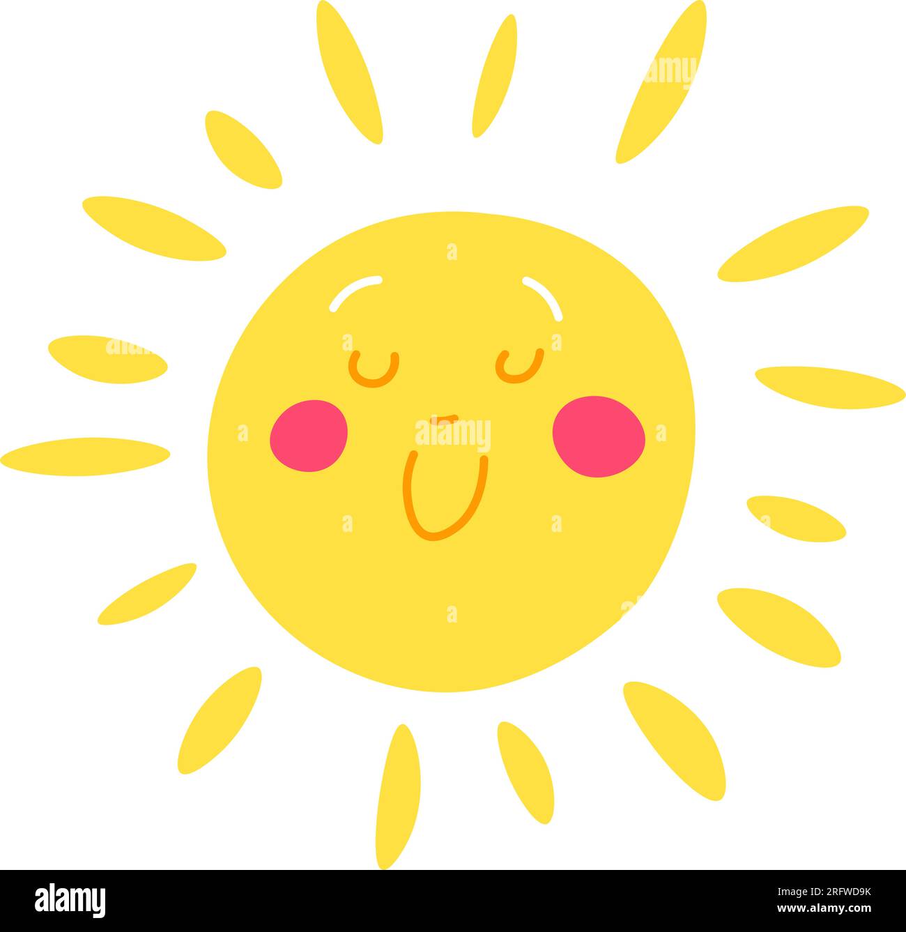 Sun Rays Funny Sunshine sun character with rays, funny personage Stock Vector Image ...