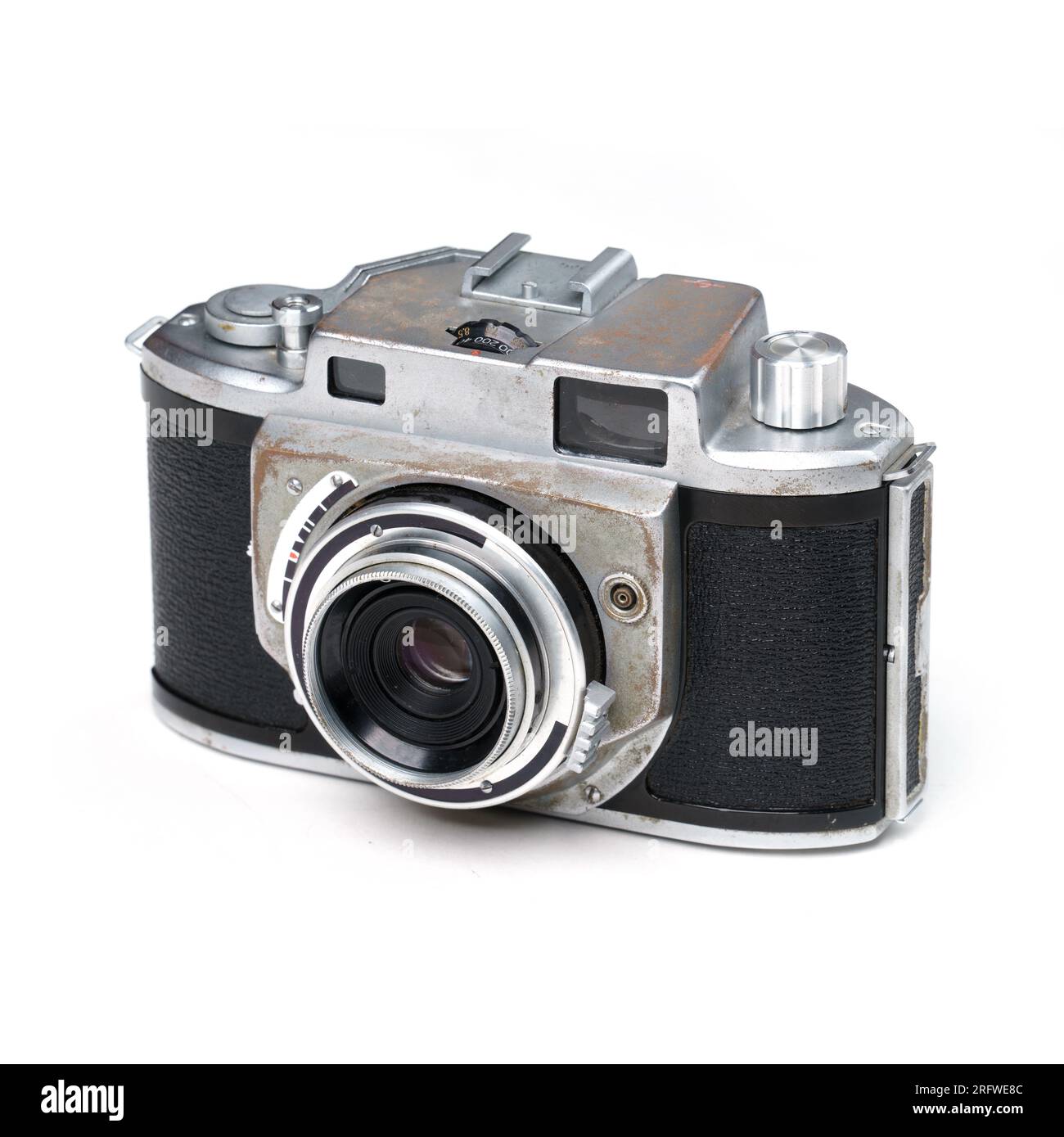 vintage old film camera isolated on white background Stock Photo - Alamy