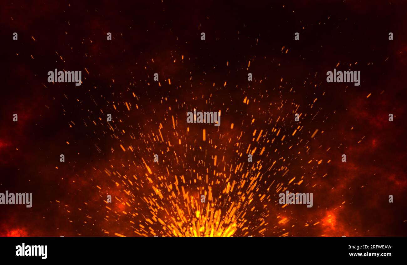 Red Particles Rising If Burning orange sparks rise from fire ,Fire Particles on red gradient ...