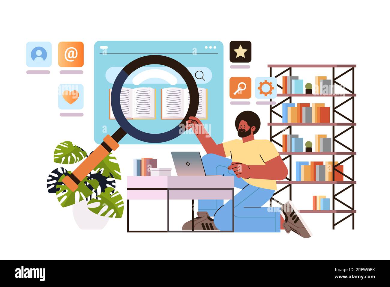 African students on computer Stock Vector Images - Alamy