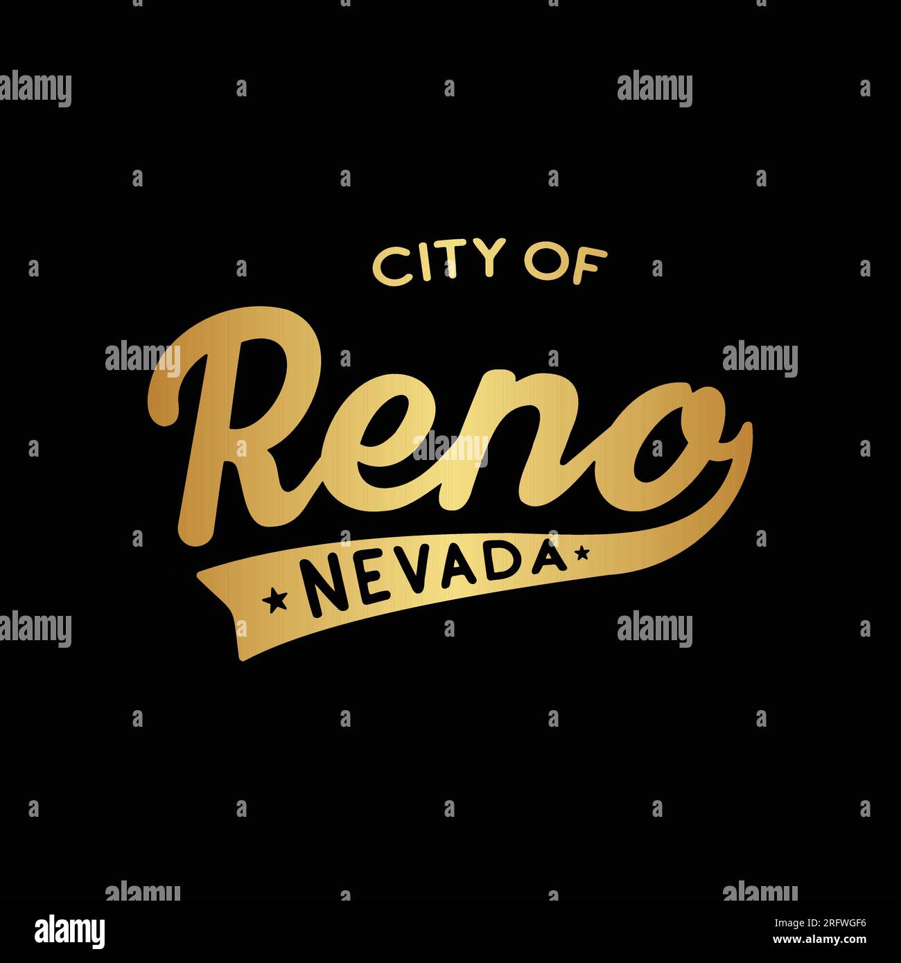 City of Reno lettering design. Reno, Nevada typography design. Vector