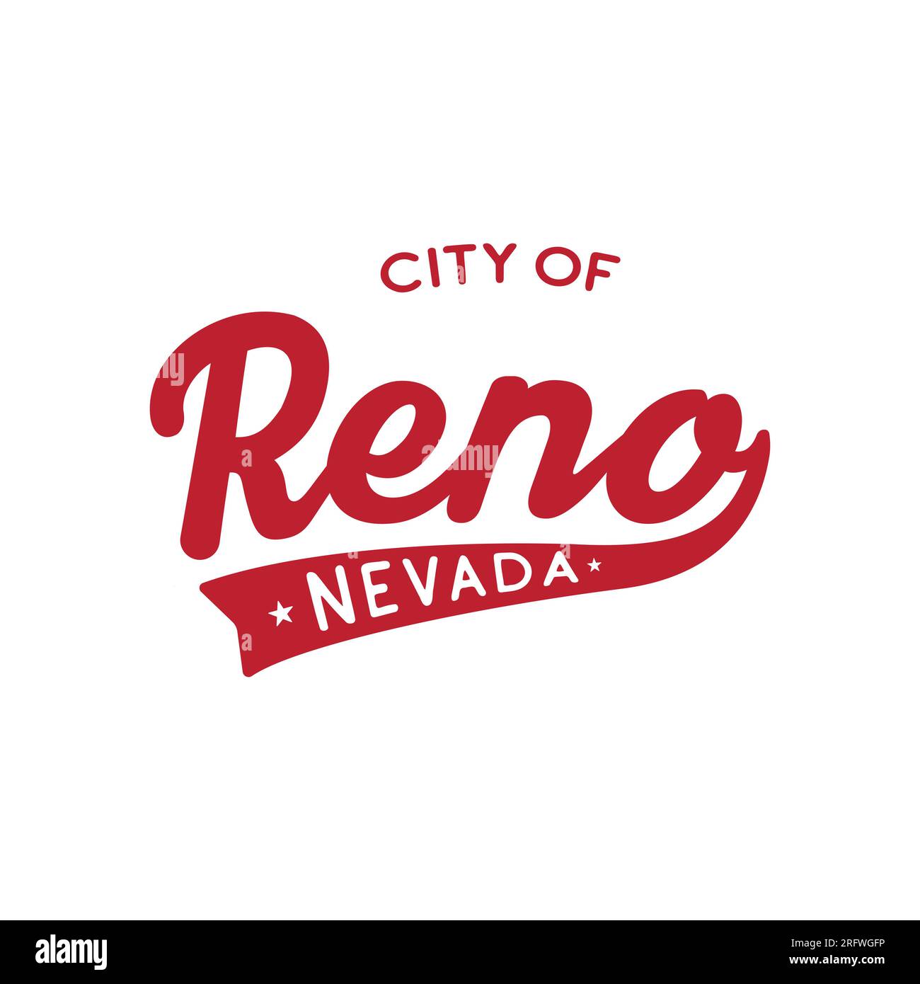 City of Reno lettering design. Reno, Nevada typography design. Vector