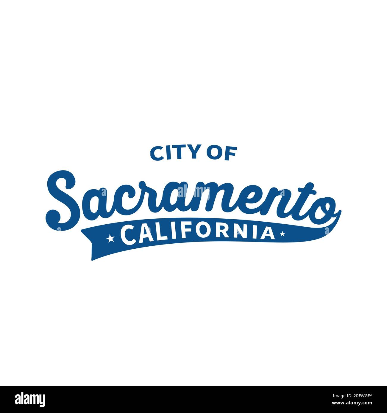 City of Sacramento lettering design. Sacramento, California typography design. Vector and illustration. Stock Vector