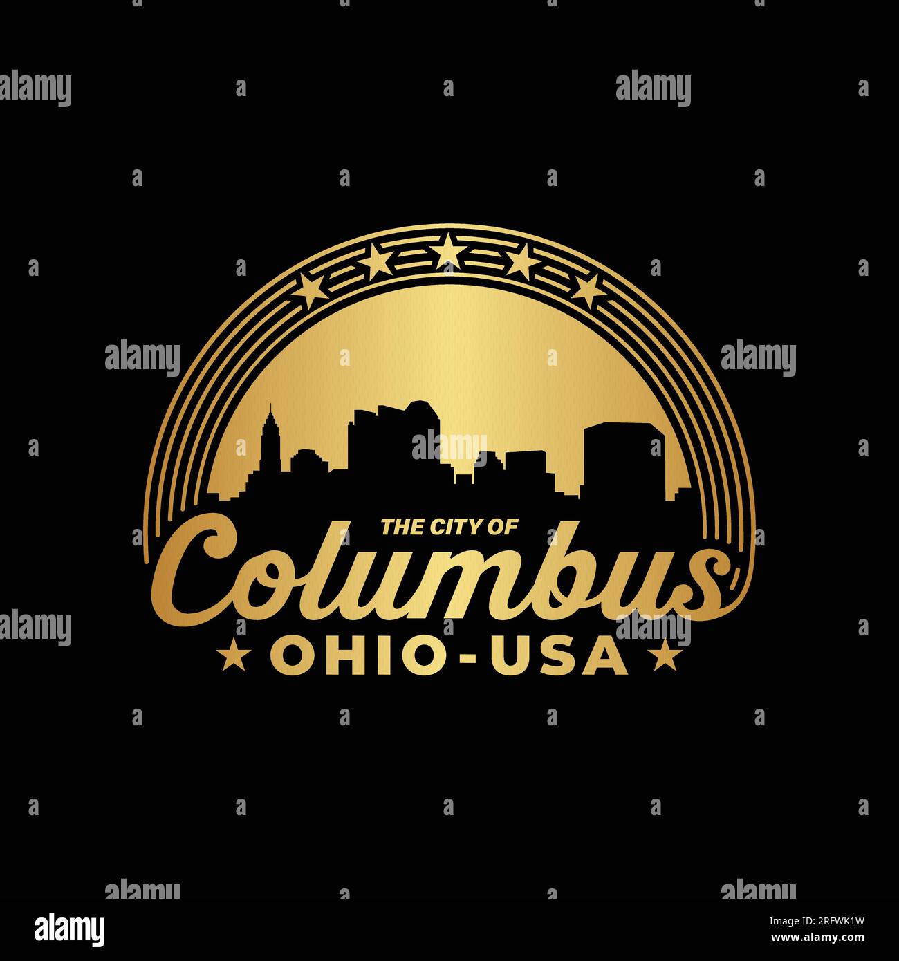 The city of Columbus, Ohio, USA. Logo design template. Vector and
