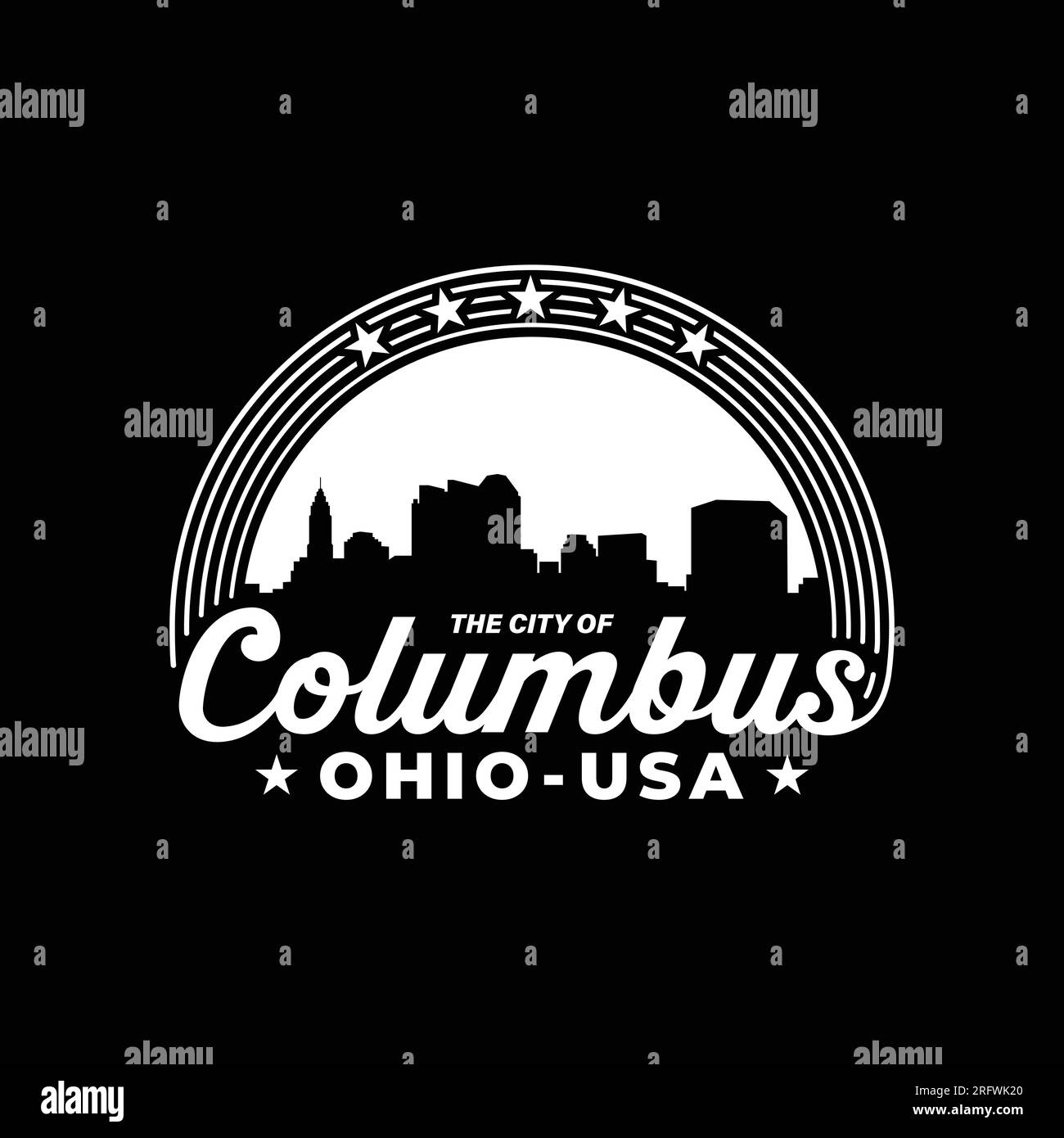 The city of Columbus, Ohio, USA. Logo design template. Vector and