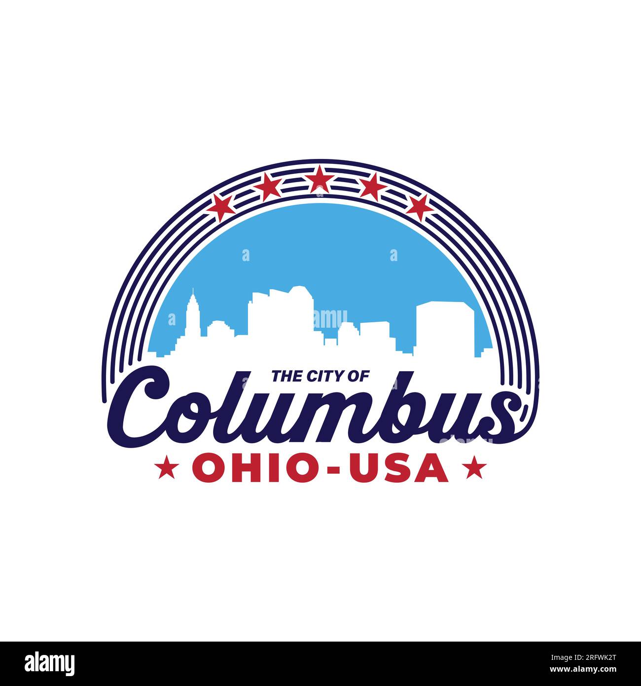 The city of Columbus, Ohio, USA. Logo design template. Vector and