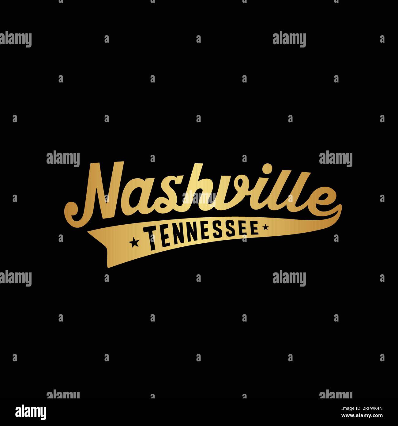 Nashville lettering design. Nashville, Tennessee typography design