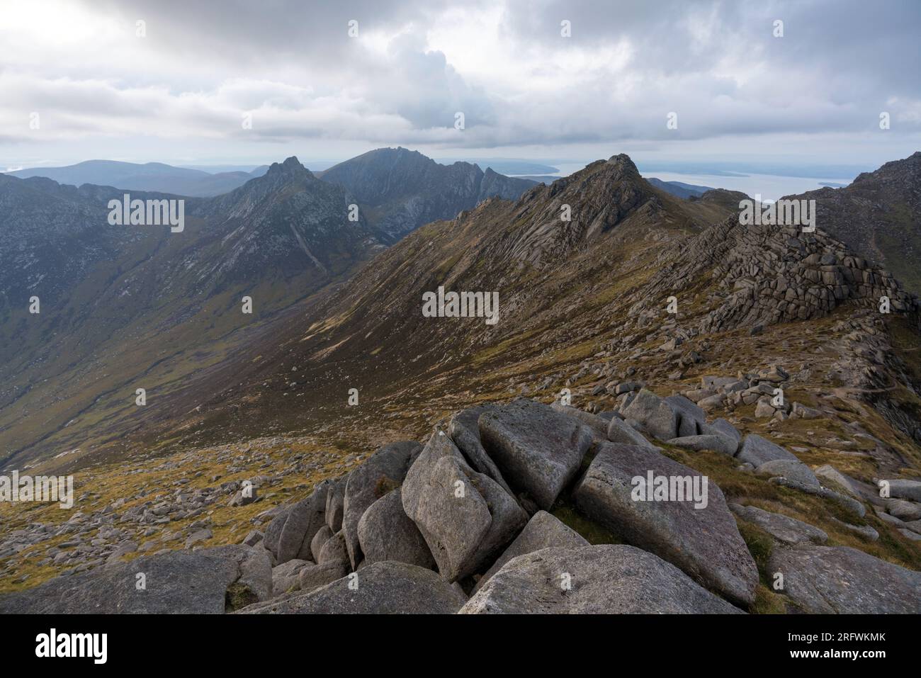 Looking along the Goatfell ridge, Isle of arran Stock Photo