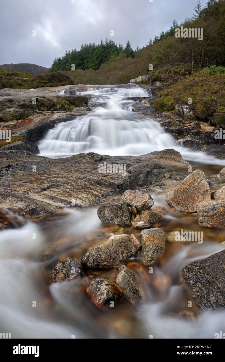 North Glen Sanox Waterfalls, Isle of Arran, Scotland Stock Photo