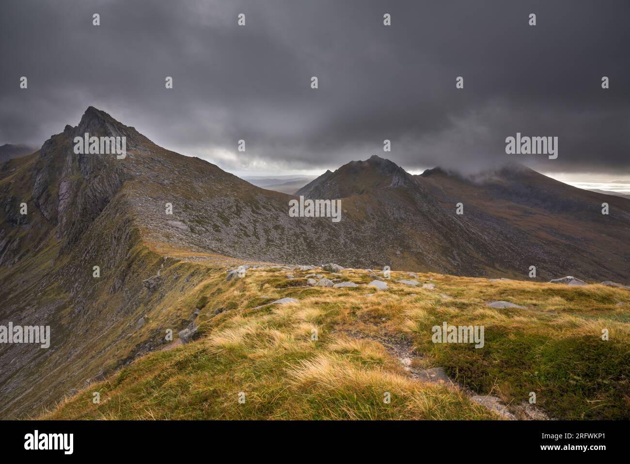 View to Cir Mhor summit, Isle of Arran Stock Photo