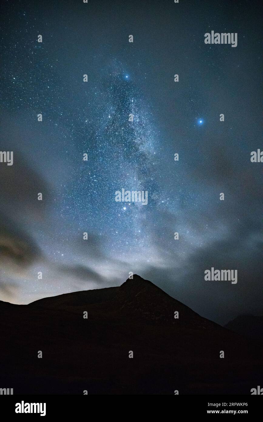 Milky Way from Glen Sannox, Arran, Scotland Stock Photo