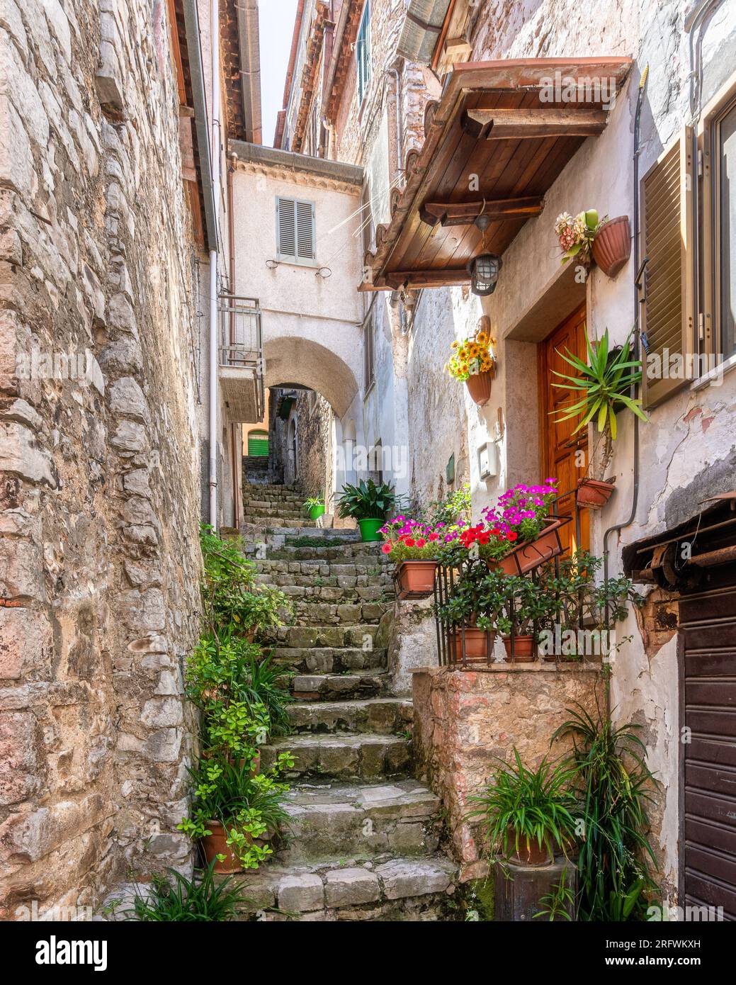 Scenic sight in Sonnino, beautiful village in the Province of Latina, Lazio, central Italy. Stock Photo
