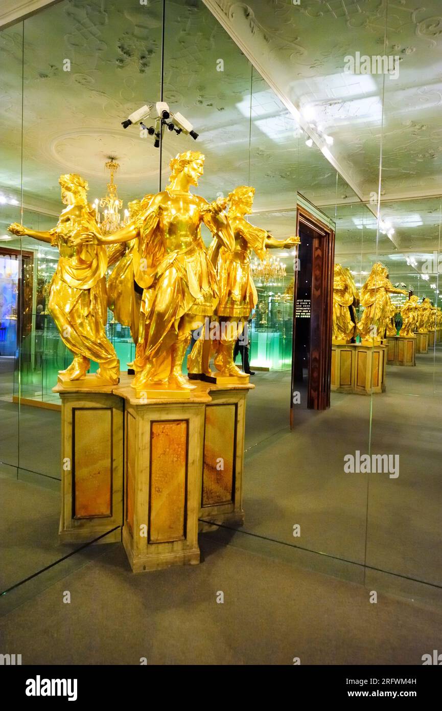 Melk, Lower Austria, Austria. July 19, 2014. Hall of mirrors inside the baroque benedictine monastery of Melk Abbey Stock Photo