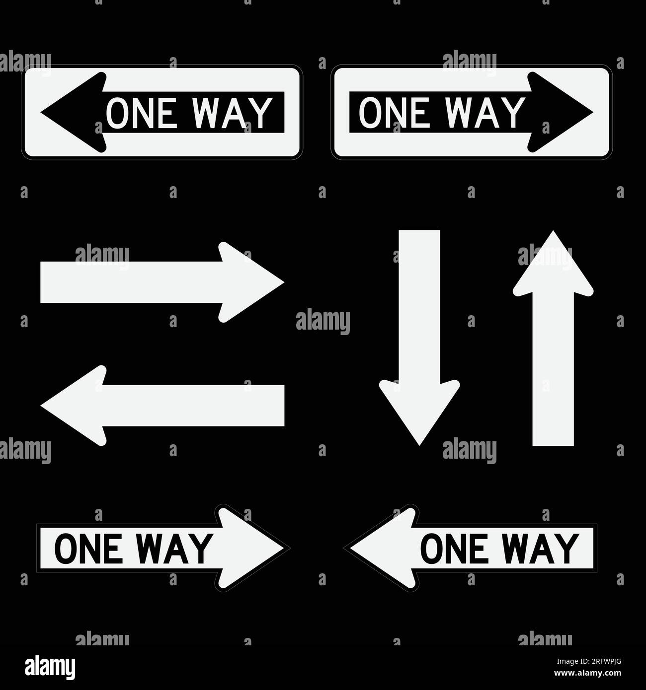 One Way Signs. Left and Right Arrow Symbol Vector Illustration Stock ...
