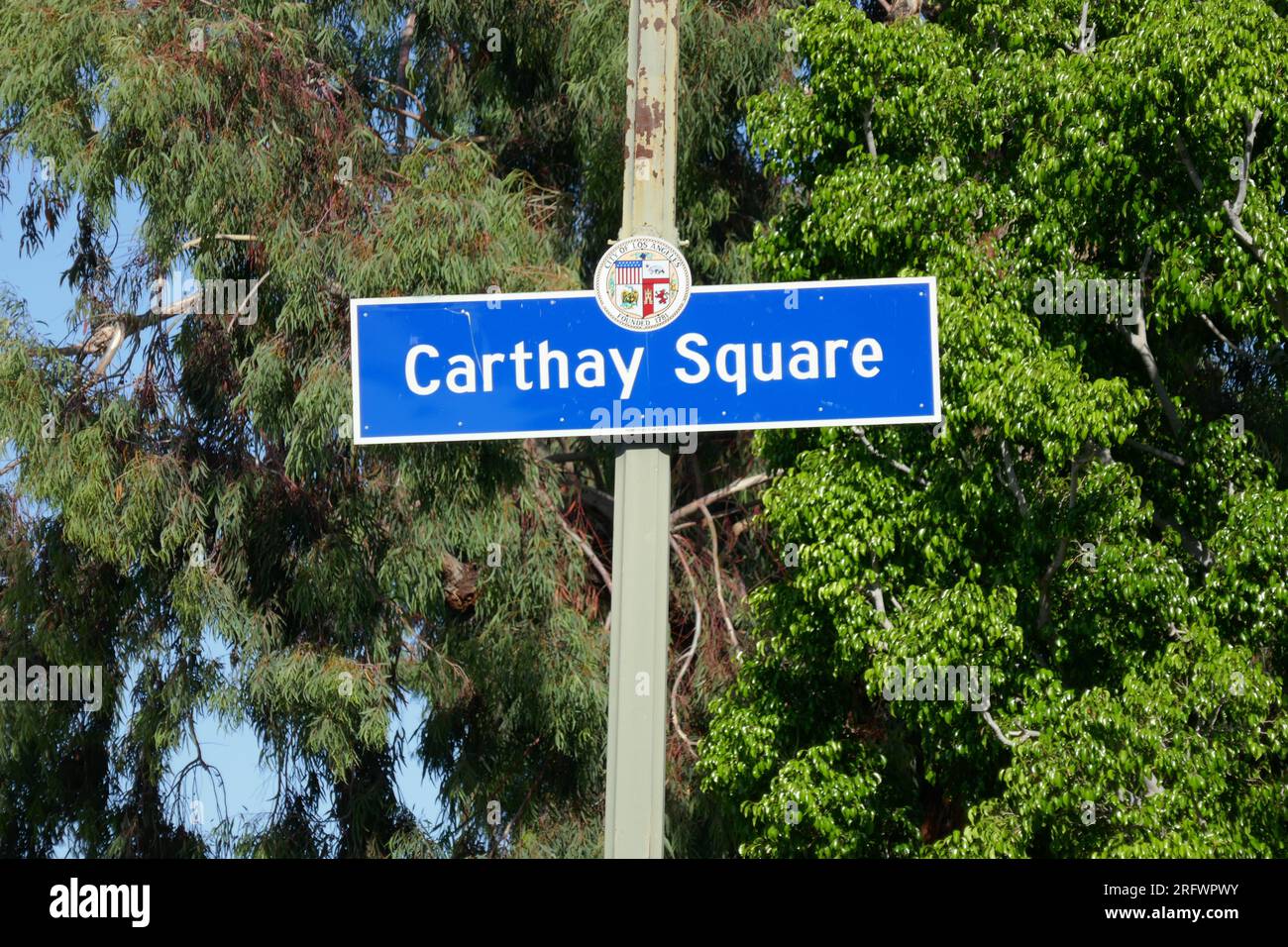 Los Angeles, California, USA 5th August 2023 Carthay Square Sign on August 5, 2023 in Los Angeles, California, USA. Photo by Barry King/Alamy Stock Photo Stock Photo