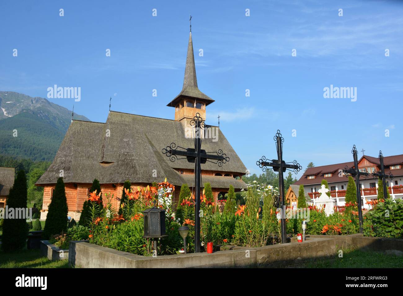 Borsa, Romania. 07th July, 2023. A wooden church at the Borsa Pietroasa  Monastery near the Rodnei National Park in Romania, July 7, 2023. Credit:  Linda Salajkova/CTK Photo/Alamy Live News Stock Photo - Alamy