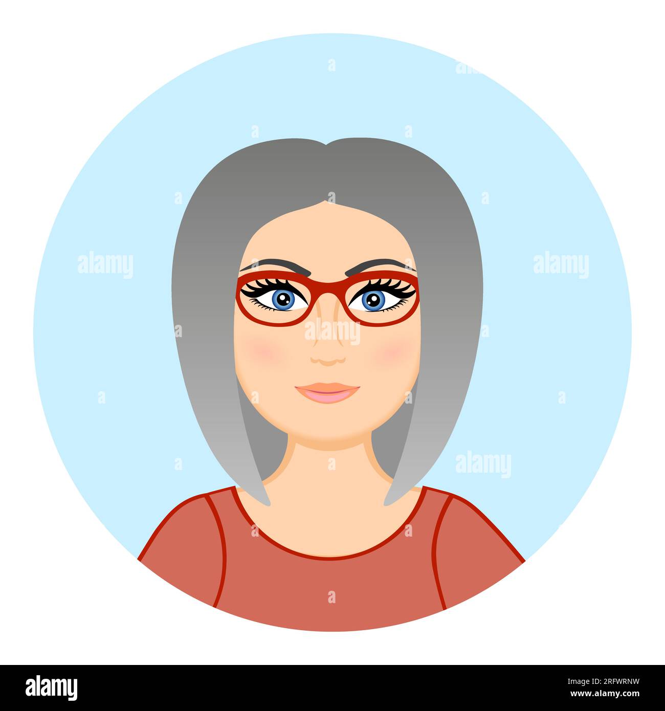 Grandmother with gray hair and glasses Cut Out Stock Images & Pictures ...