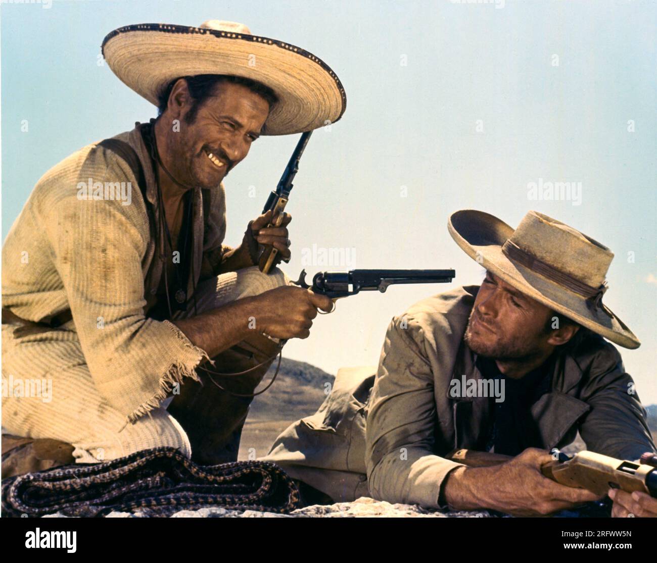 The Good, the Bad and the Ugly  Eli Wallach & Clint Eastwood Stock Photo