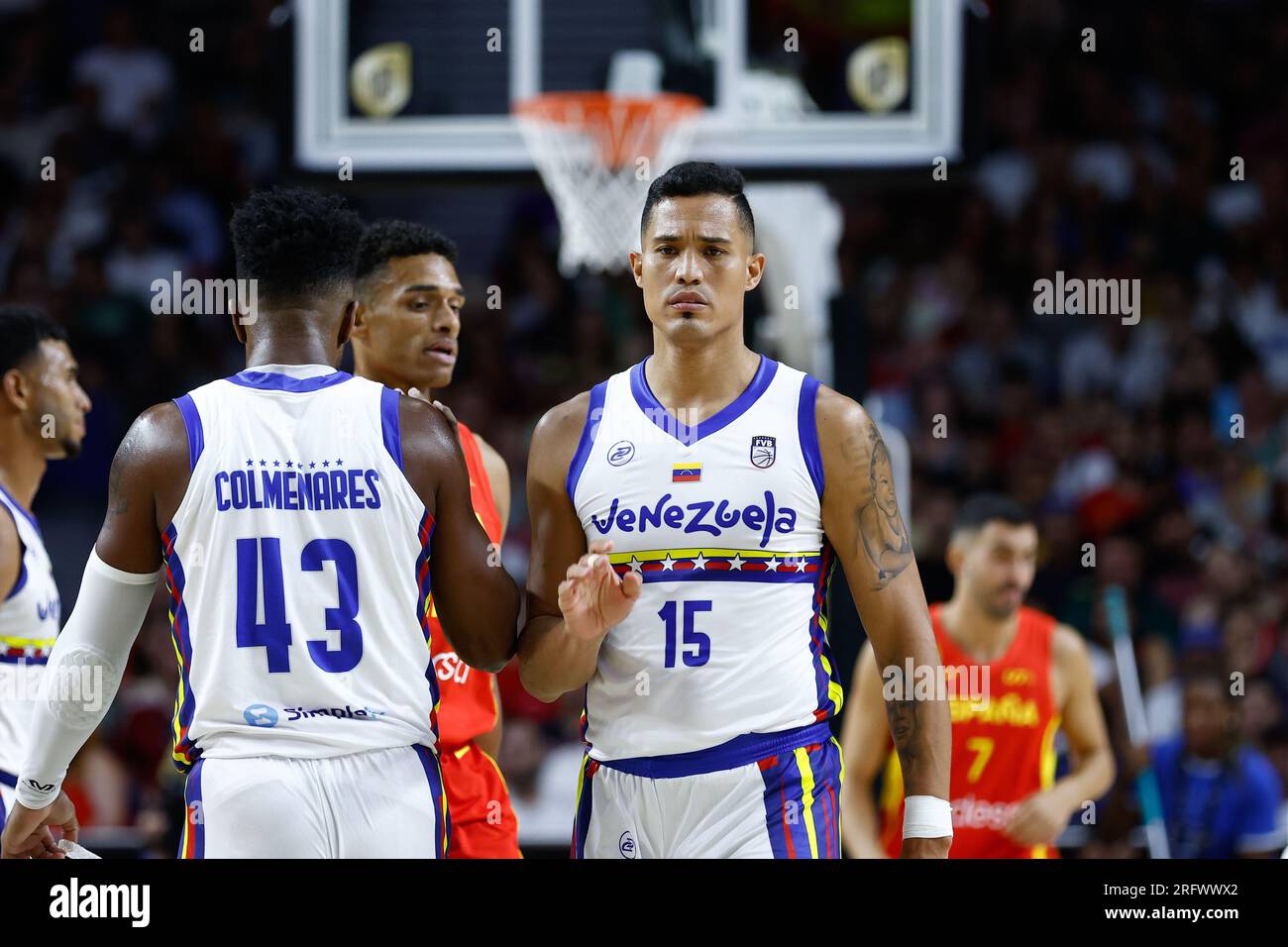 Windi Graterol of Venezuela during the international basketball friendly match between Spain and Venezuela on August 4, 2023 at Wizink Center pavilion in Madrid, Spain Stock Photo
