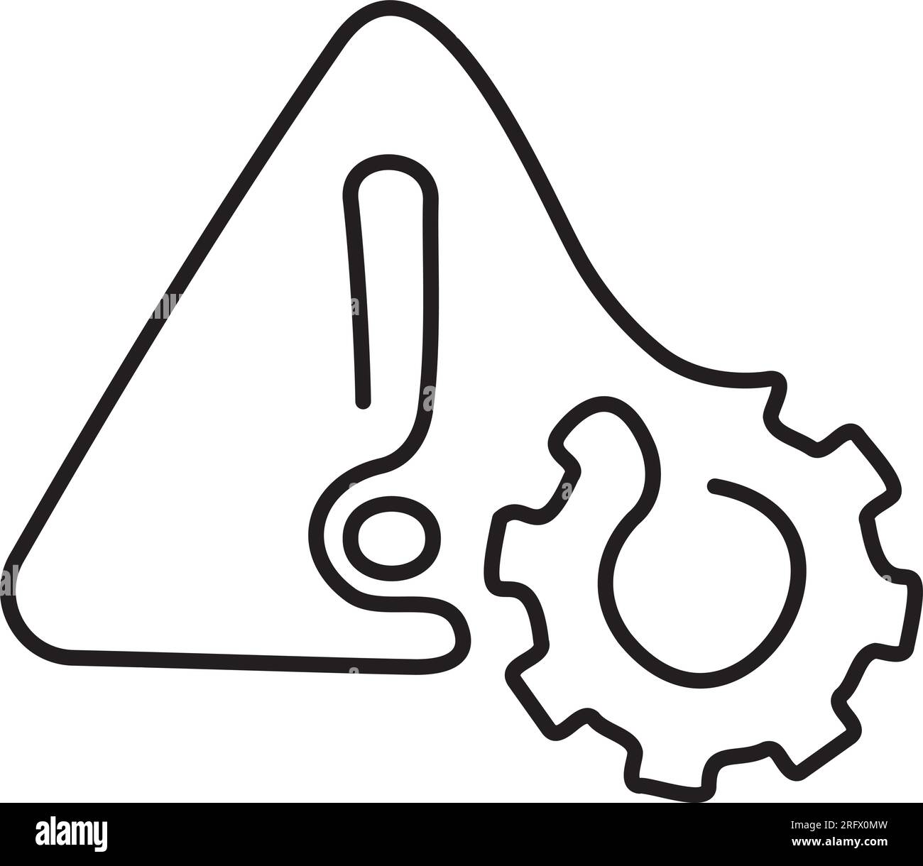 Gear attention one line icon. Simple one line vector icon Stock Vector
